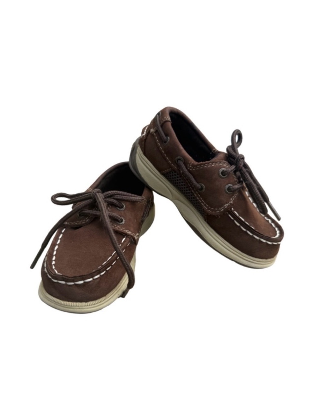 Boys Brown Leather Boat Shoes – Size 7.5W (Approx.)